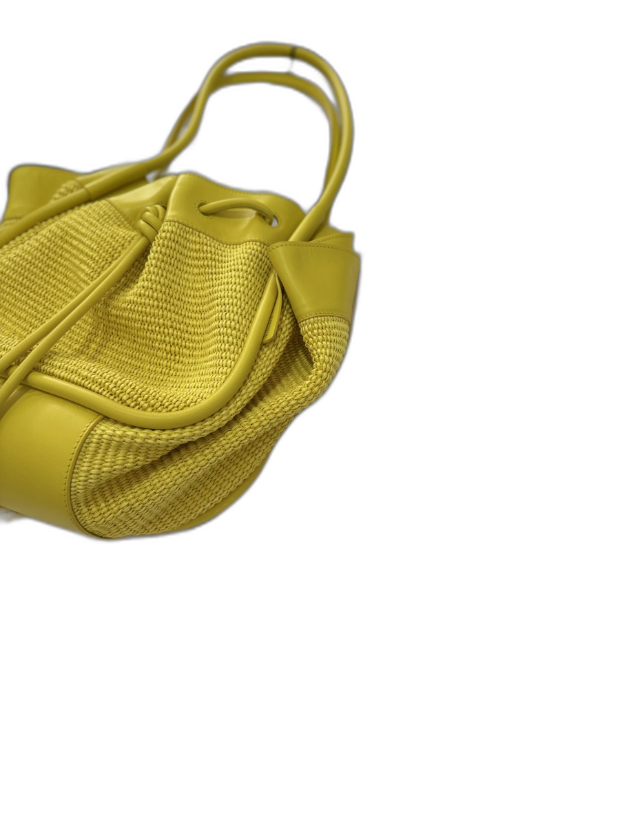 Large Raffia Ruched Tote — view 2