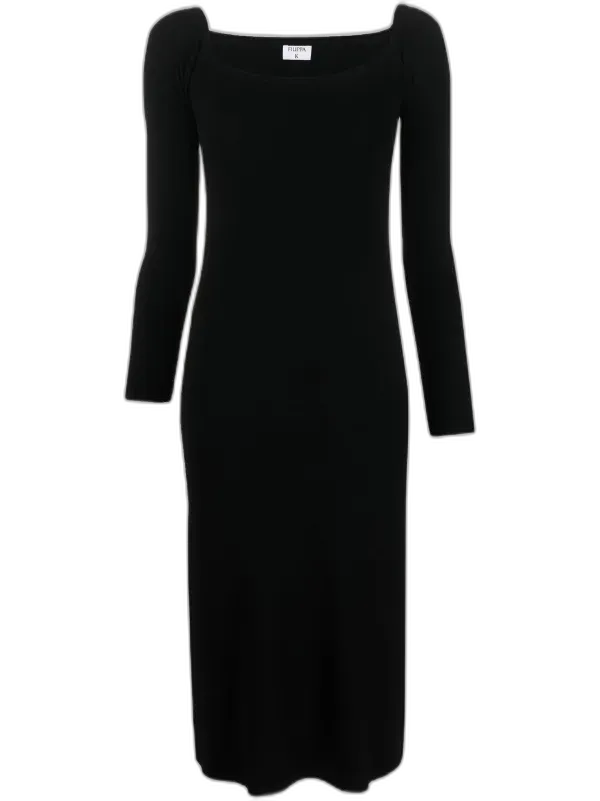 Textured viscose knit sweater dress