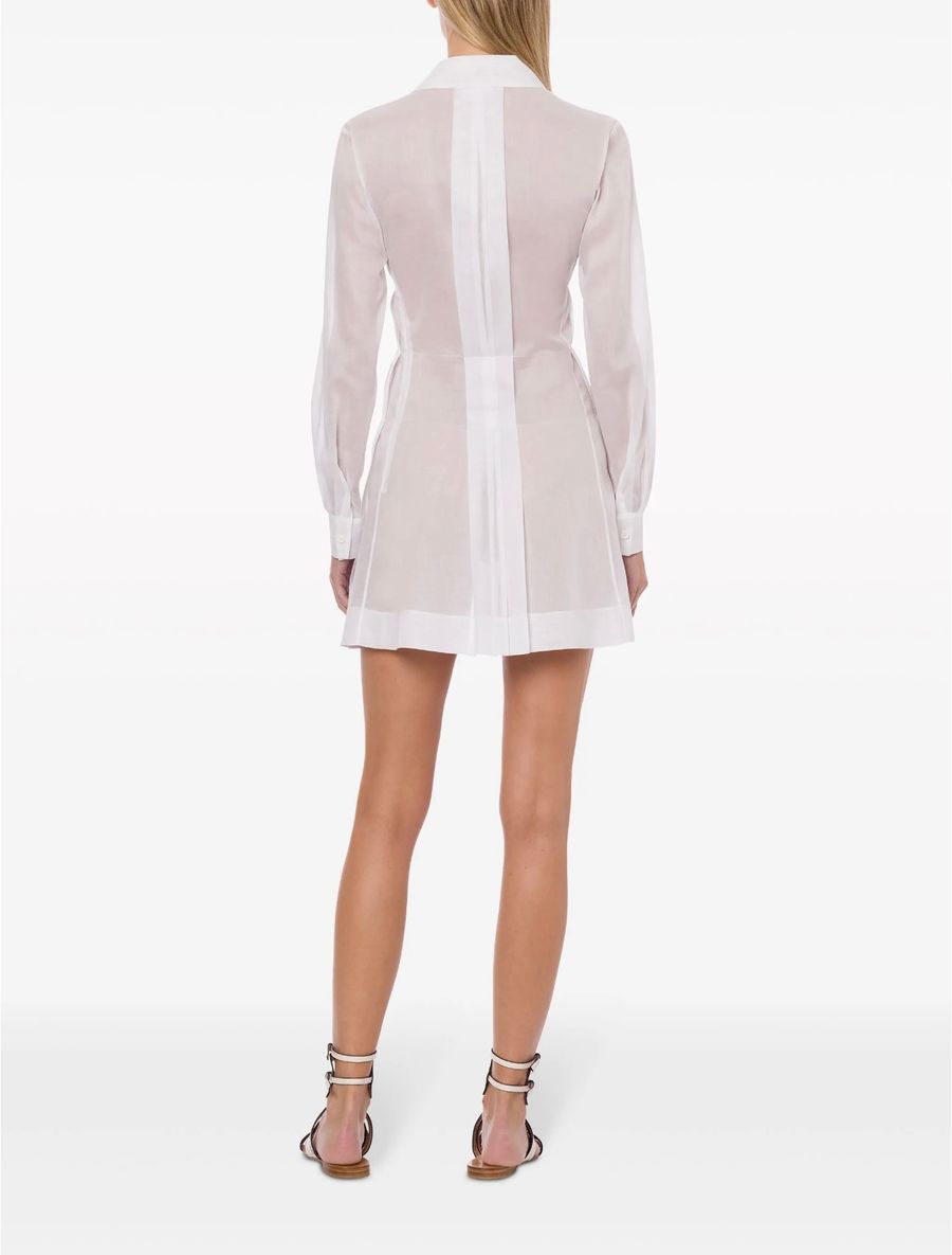Draped cotton minidress — view 4