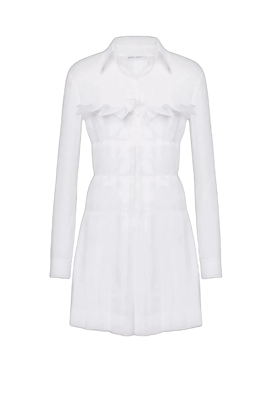 Draped cotton minidress