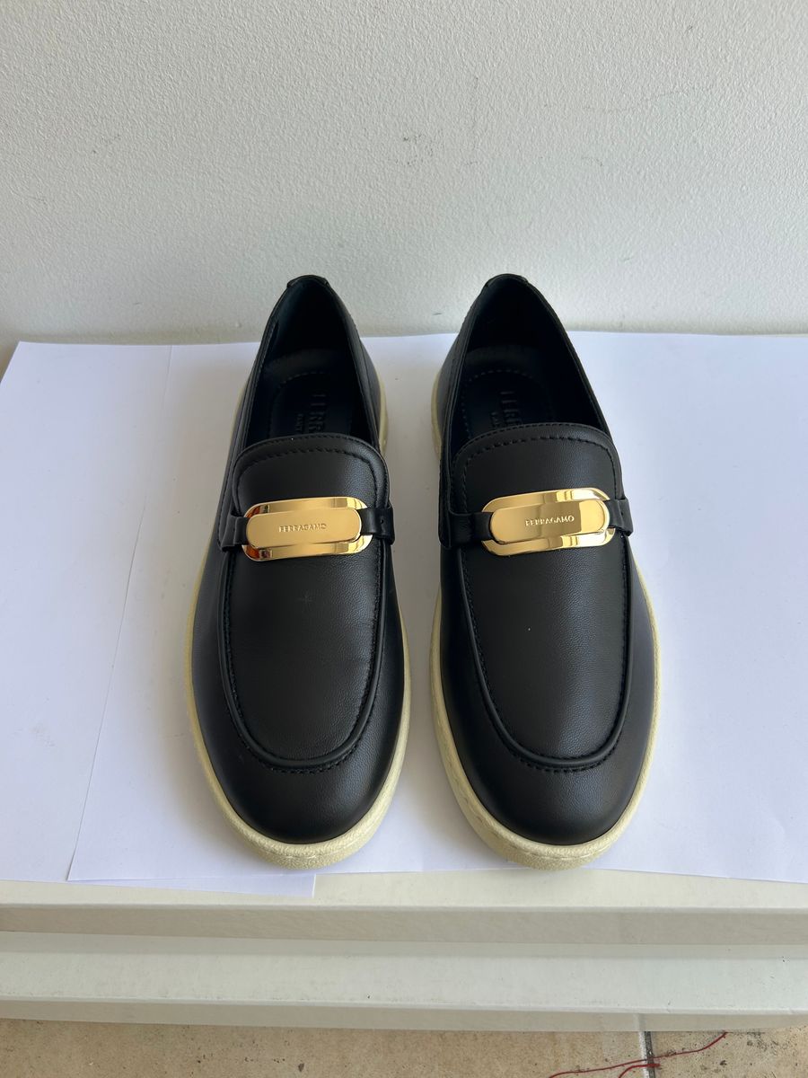 Crio Black Leather Loafers — view 3