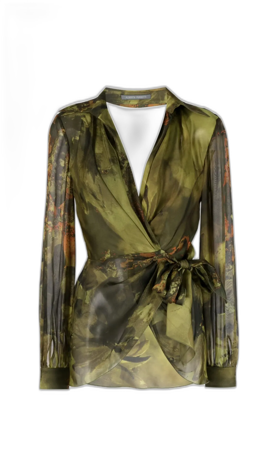 Wrap Detailed Print Blouse