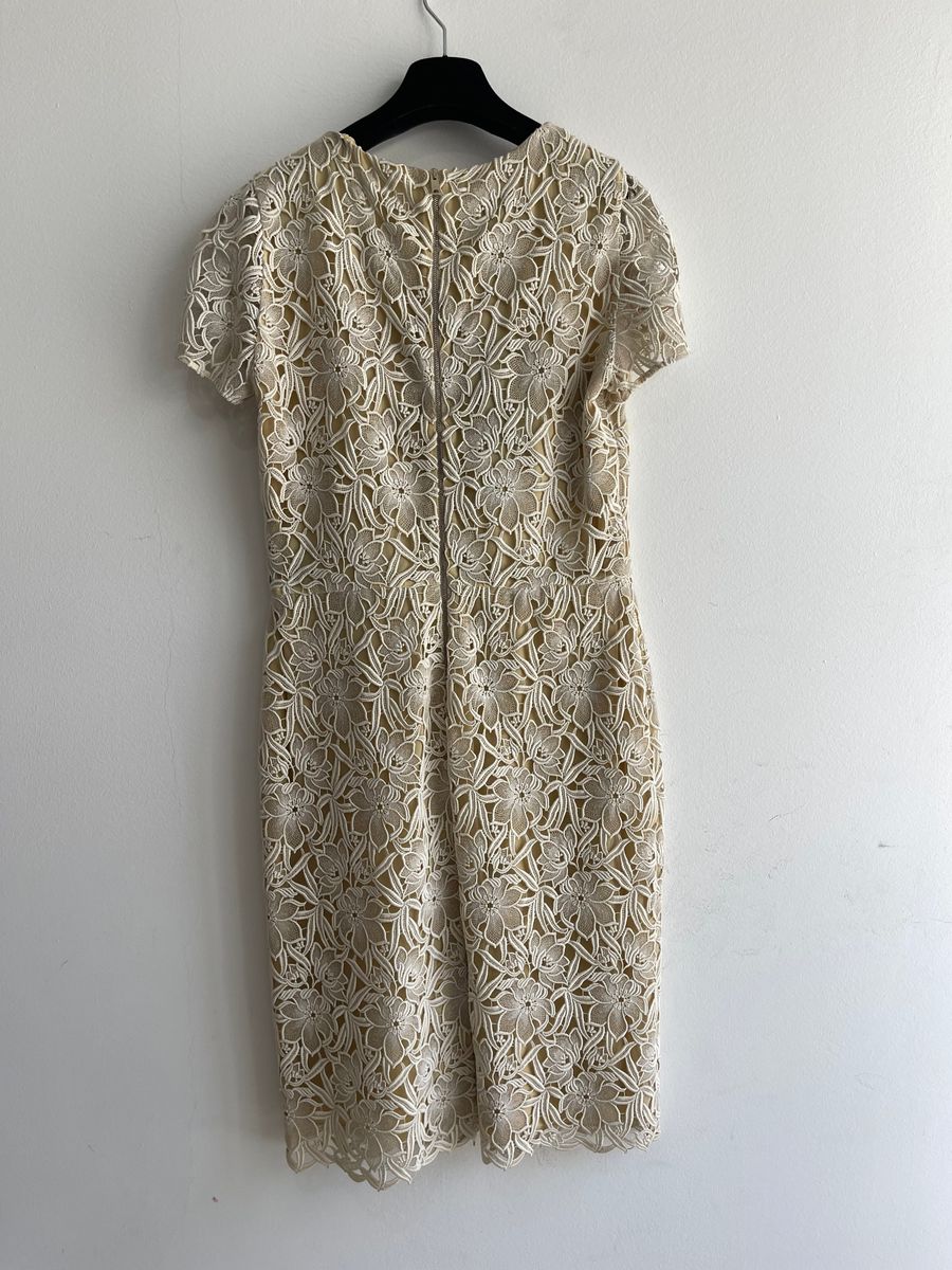 Burberry White Floral Cut Out Lace Dress — view 2