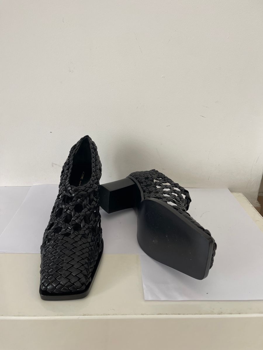Leather Woven Pumps — view 4