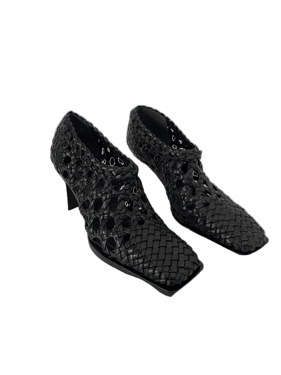 Leather Woven Pumps