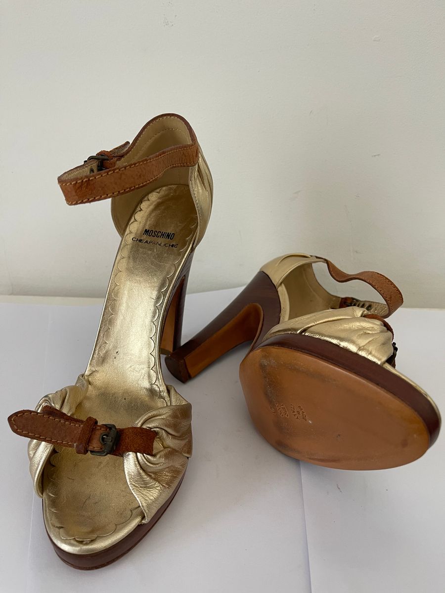 Gold Moschino Platform Heels — view 4