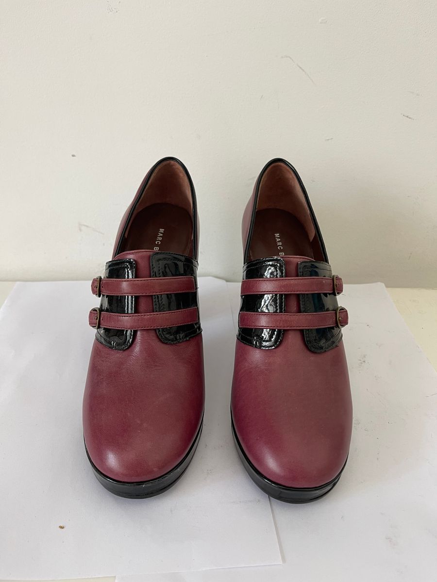 Burgundy Buckled Pumps — view 2