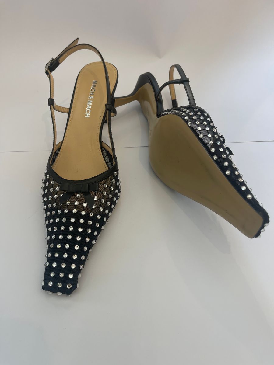 Marine Embellished Sling Back Mules — view 4