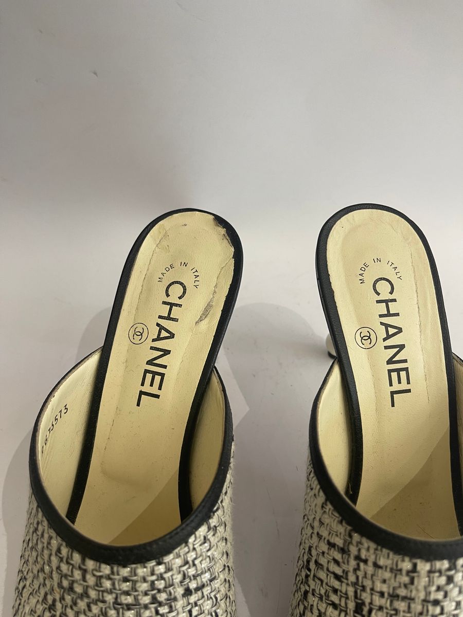 Tweed Pearl Mules — view 4