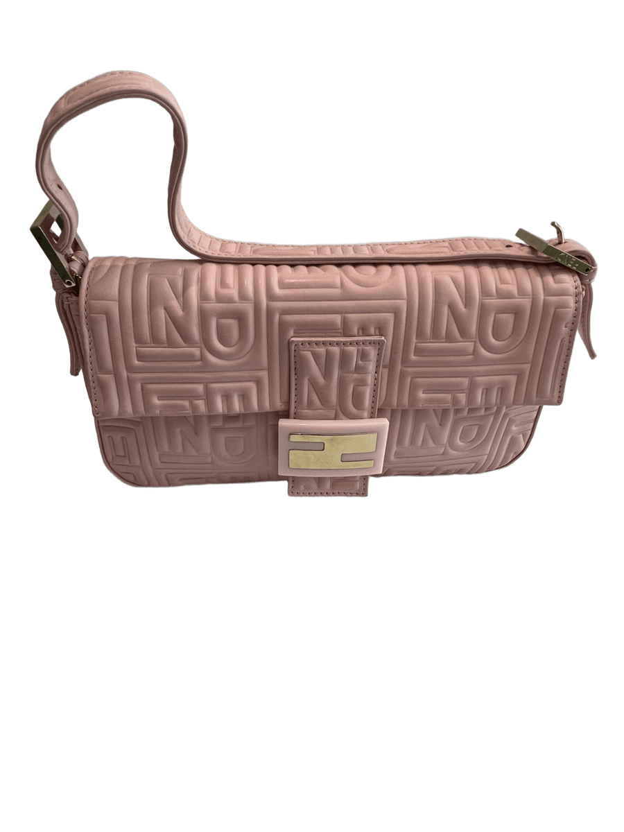 Nappa Embossed Baguette 1997 Pink Shoulder Bag