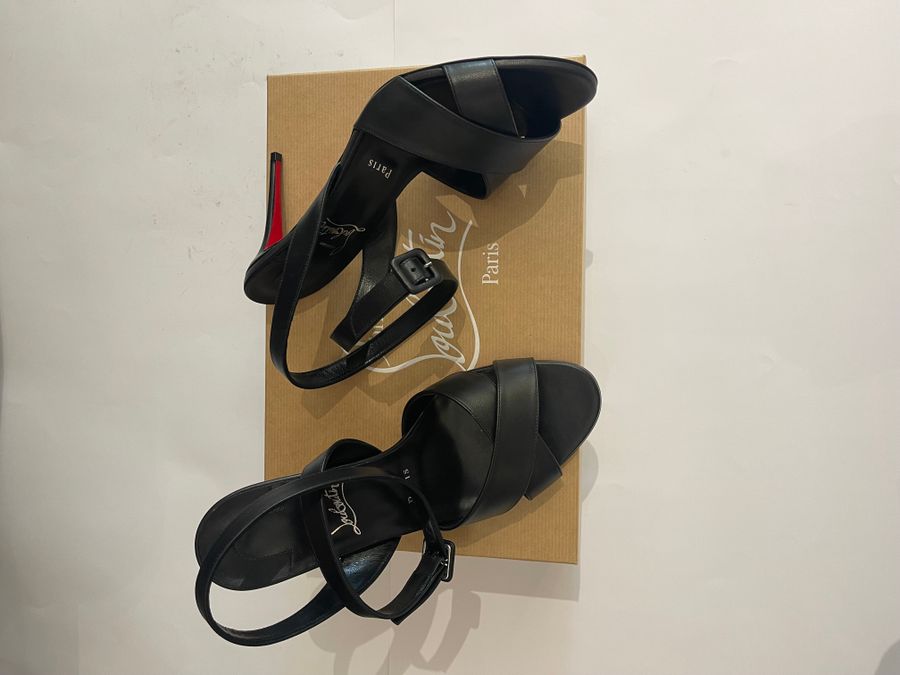 Mariza 85 Black Leather Sandals — view 5