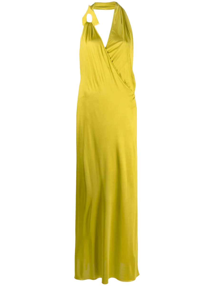 Draped halterneck maxi dress