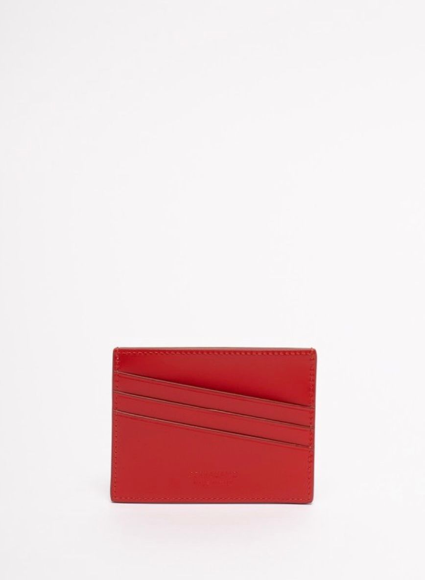 Embossed Red Leather Card Holder — view 2
