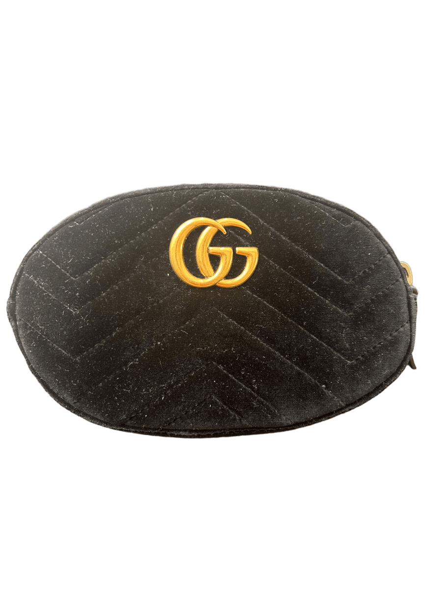 GG Marmont Black Velvet Belt Bag