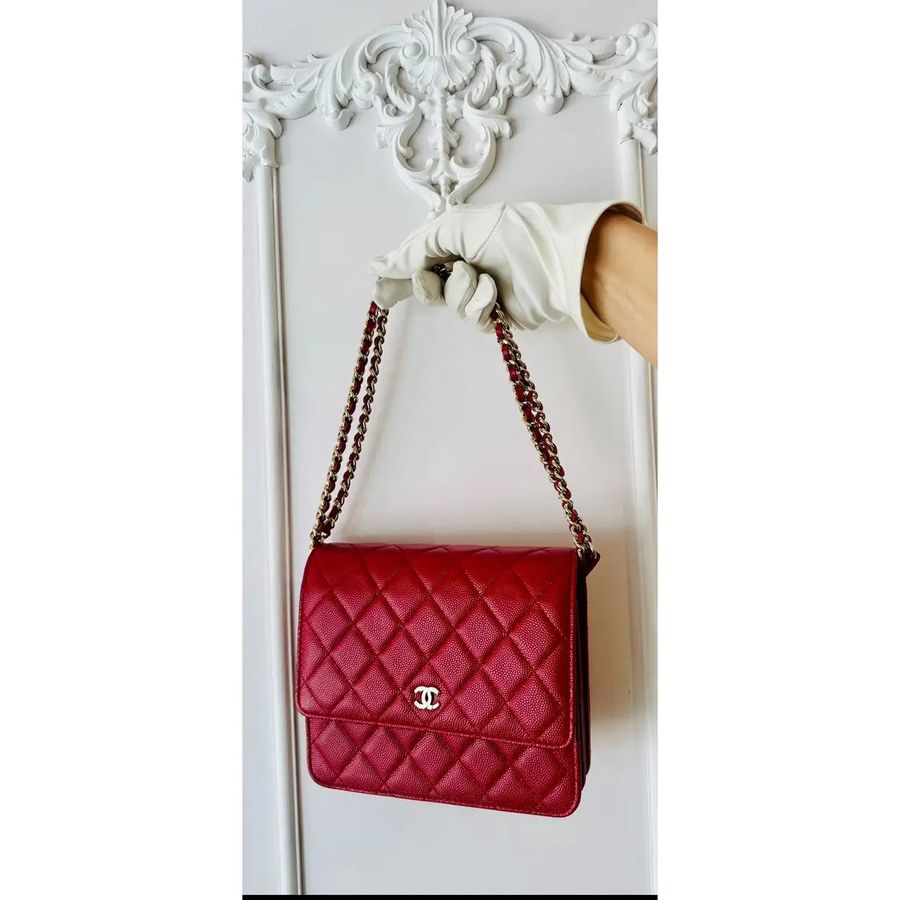 Wallet on Chain Leather Crossbody Bag — view 3