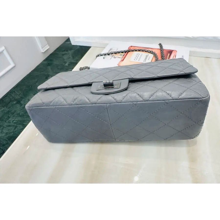 2.55 Reissue Flap Bag in Aged Dark Grey Calfskin — view 5