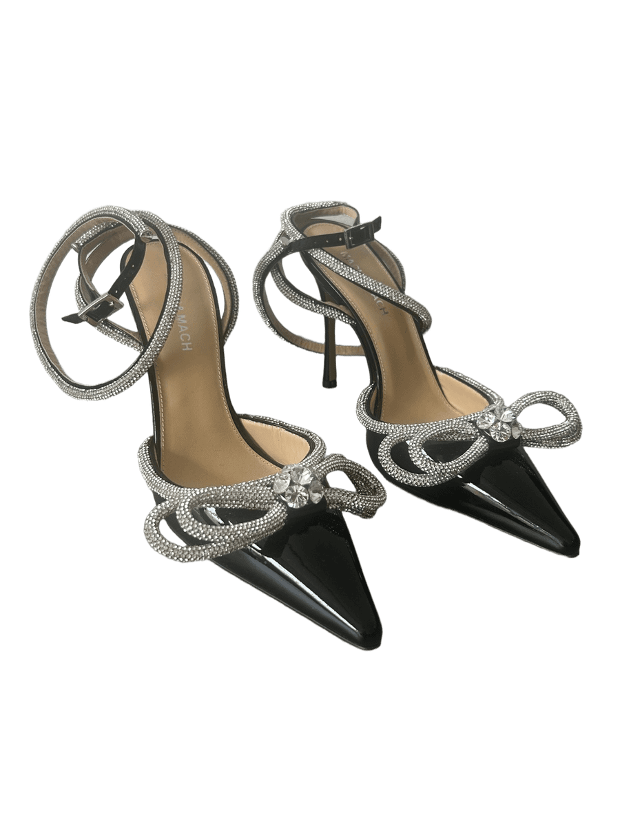 Double Bow 110 Crystal-Embellished Heels