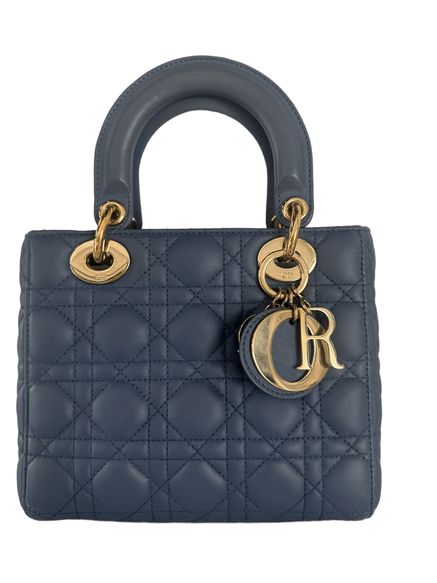 Small Lady Dior My ABCDior in Blue Lambskin Leather 
