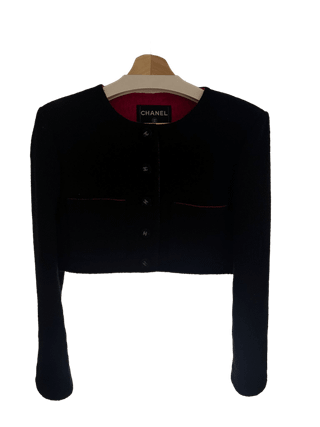 Chanel La Petite Veste Noire Black Size M Excellent Pre-Owned