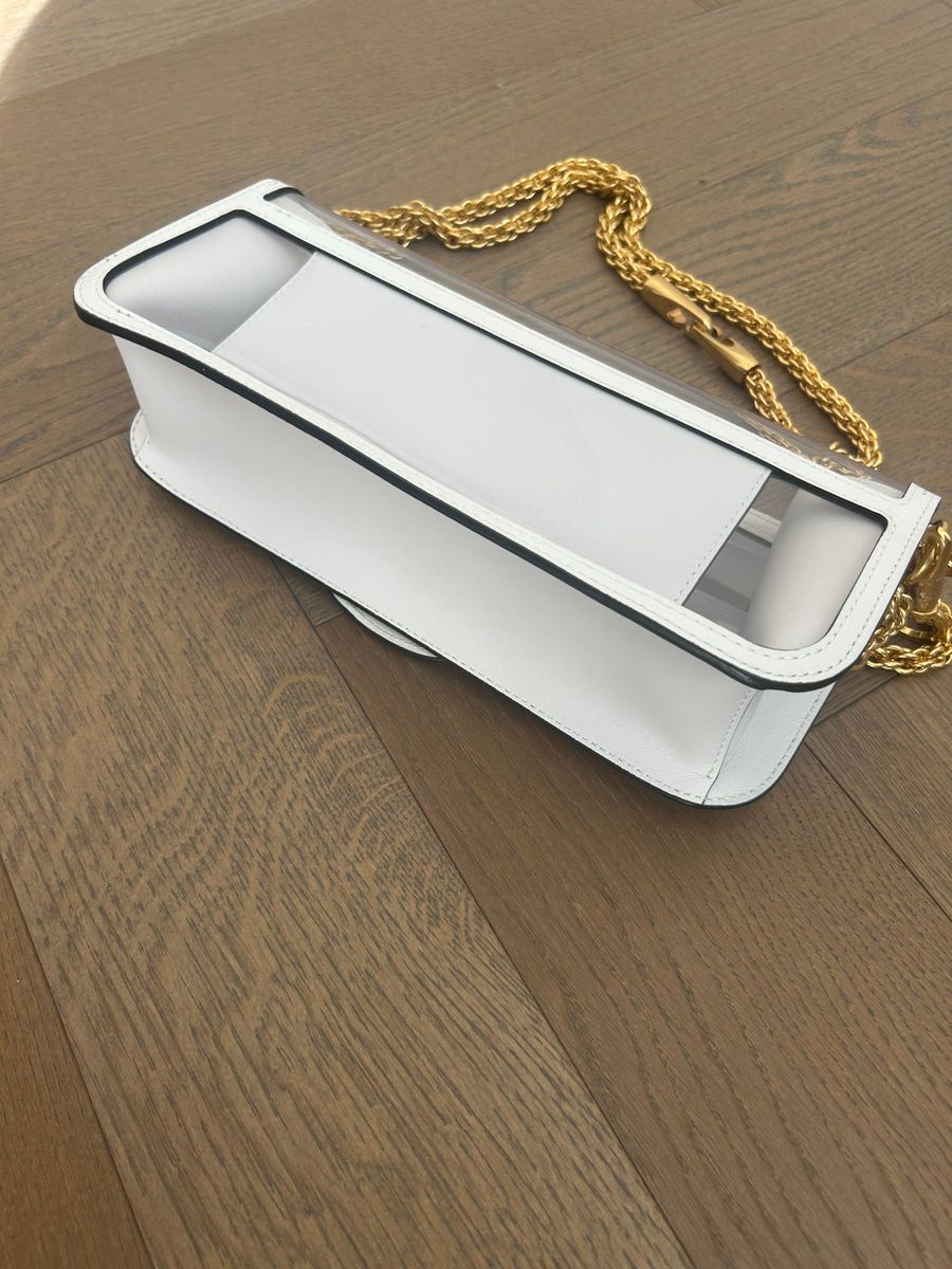 Garavani Locò Transparent/White Leather Shoulder Bag — view 3