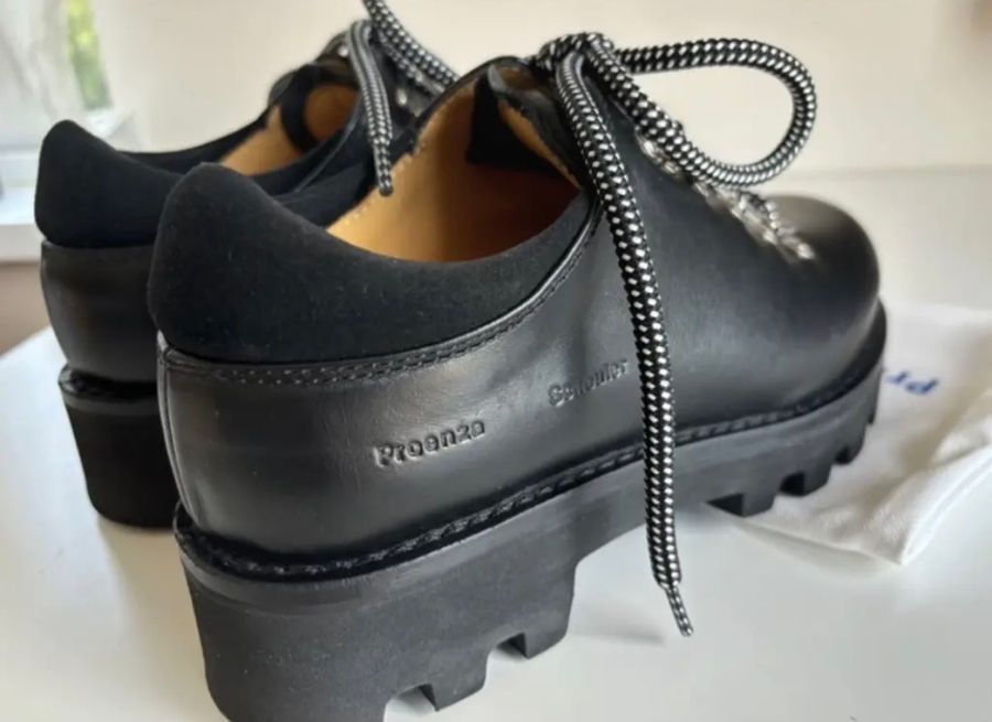 Leather Lace Black Boots — view 3