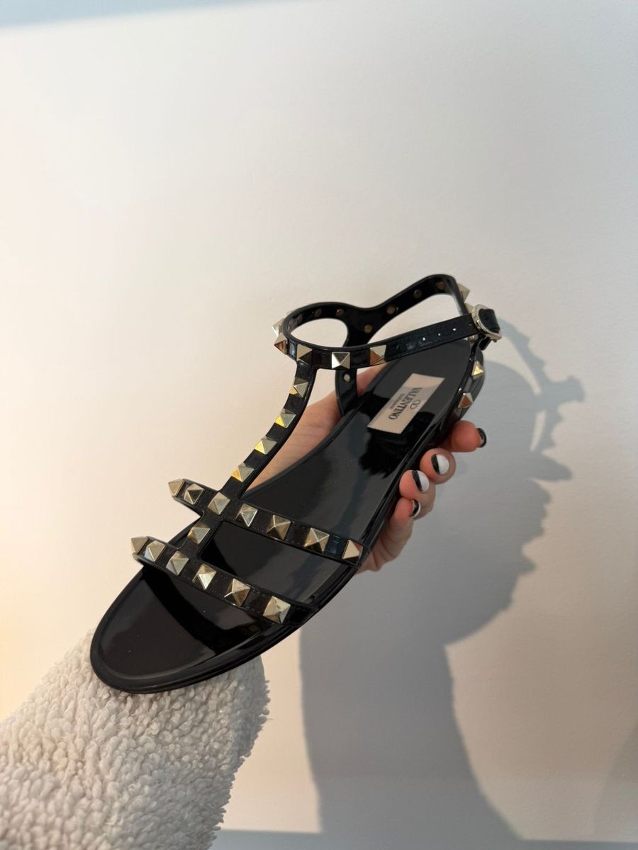 Garavani Rockstud Flat Rubber Sandals — view 3