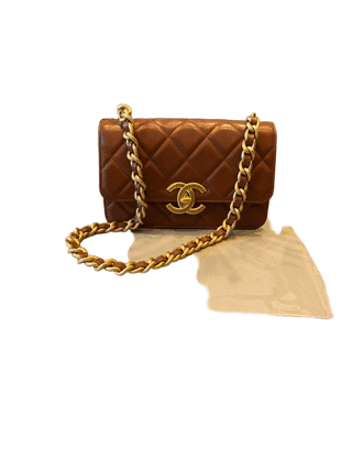 Chanel Classic Brown Quilted Leather Flap Bag Brown Size One Size Very Good Pre-Owned