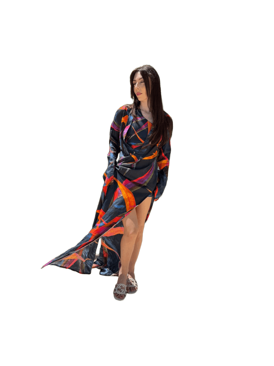 Long Multicolour Kafta in Strelitza Design