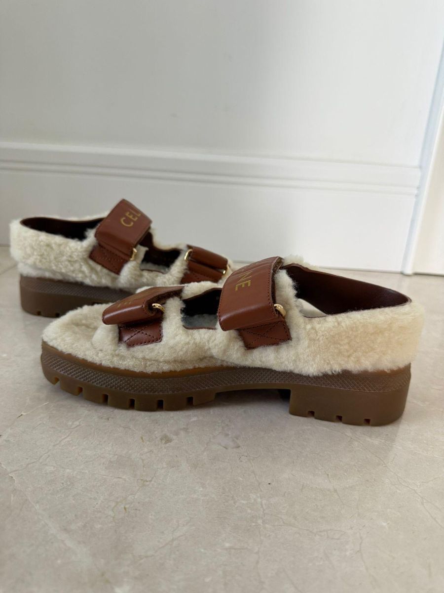 Leo Scratch Sandals in Shearling — view 3