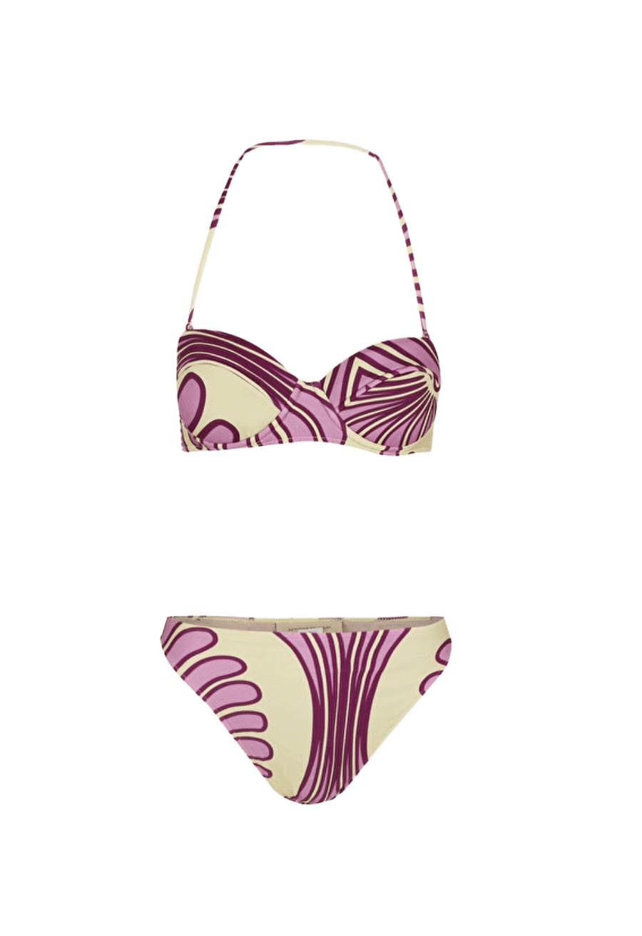 Deco Shell High Leg Strapless