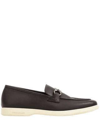 Ferragamo Loafers With Gancini Ornament Brown Size 43 New New