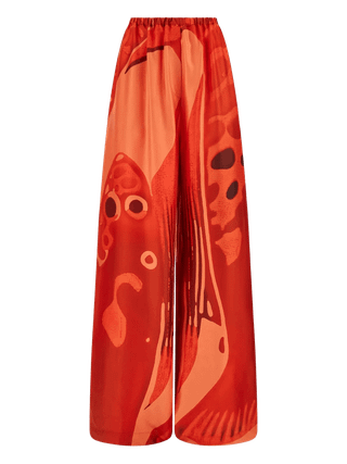 Ferragamo Ferragamo Silk Palazzo Trousers Red Size XS New New