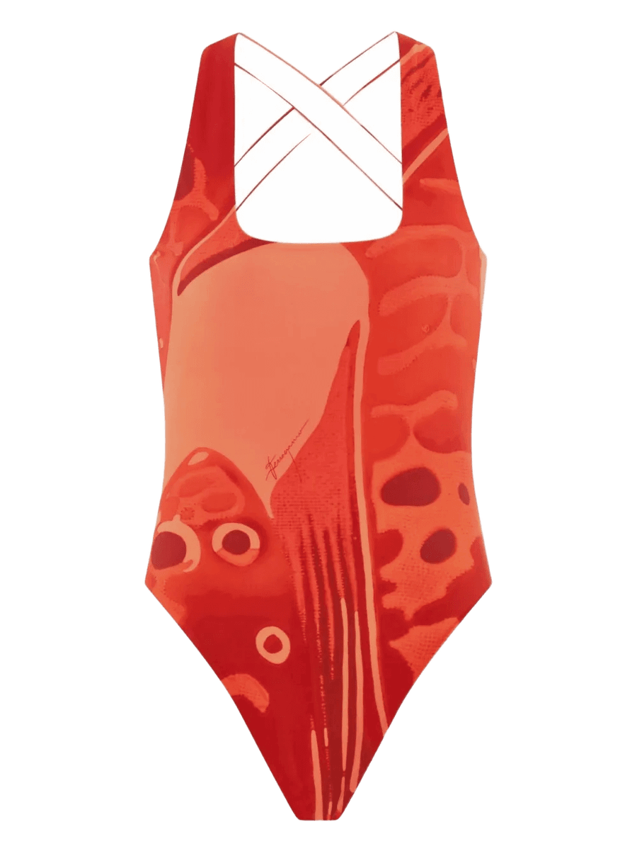 Ferragamo Fish-Print Swimsuit
