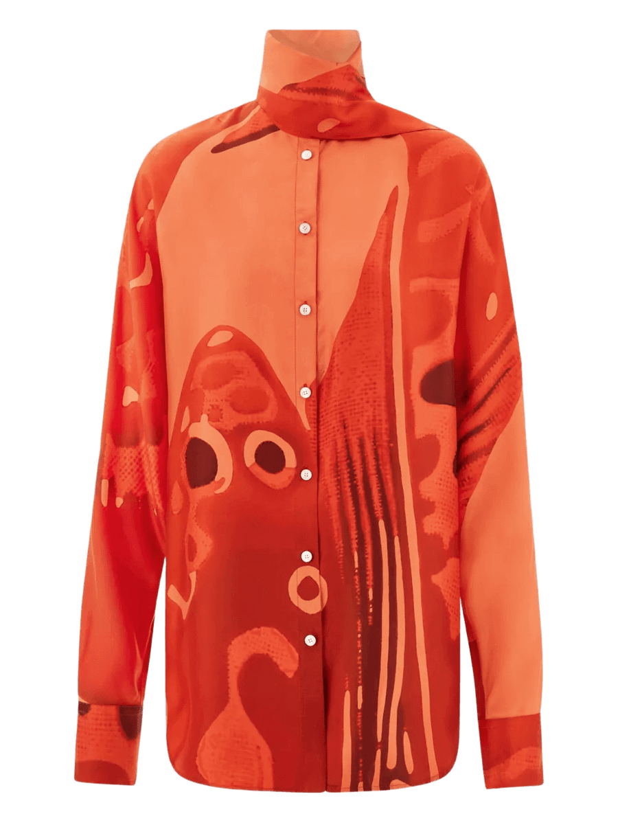 Ferragamo Sash-Detail Silk Shirt