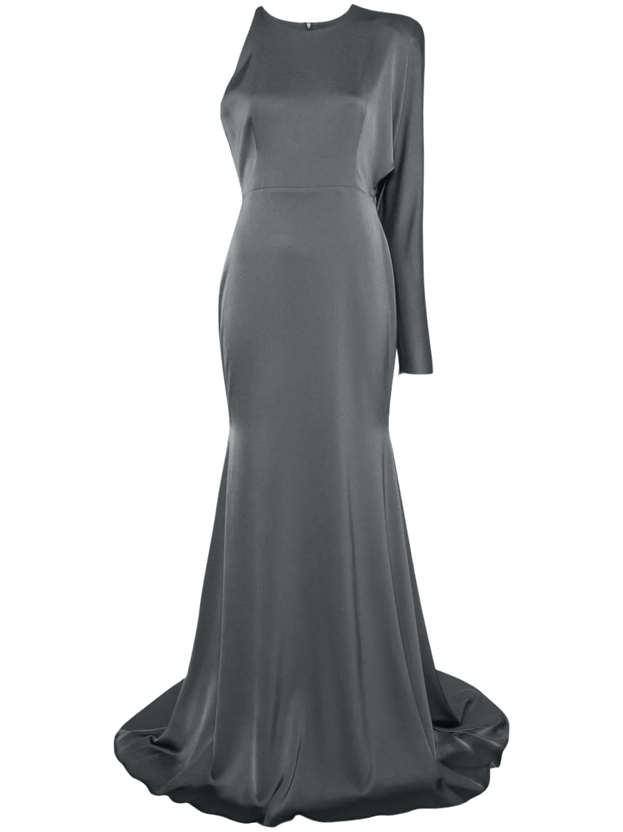 Satin One-Shoulder Gown