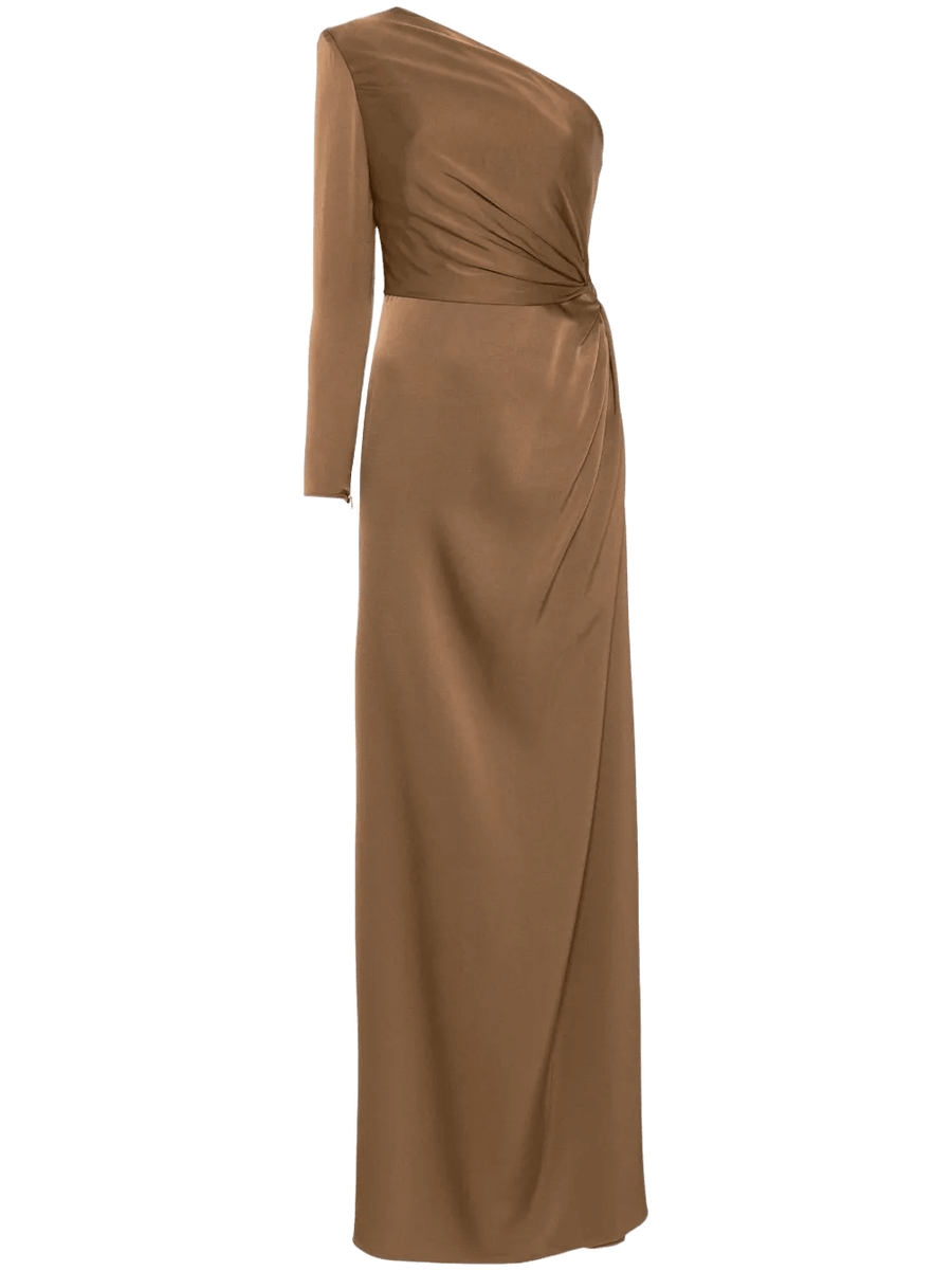Twist-Detail Satin Gown