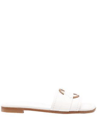 Moncler Bell Leather Slides White Size 36/38 New New