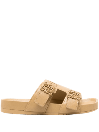 Loewe Ease Anagram-buckle straps slides Neutrals Size 40 New New