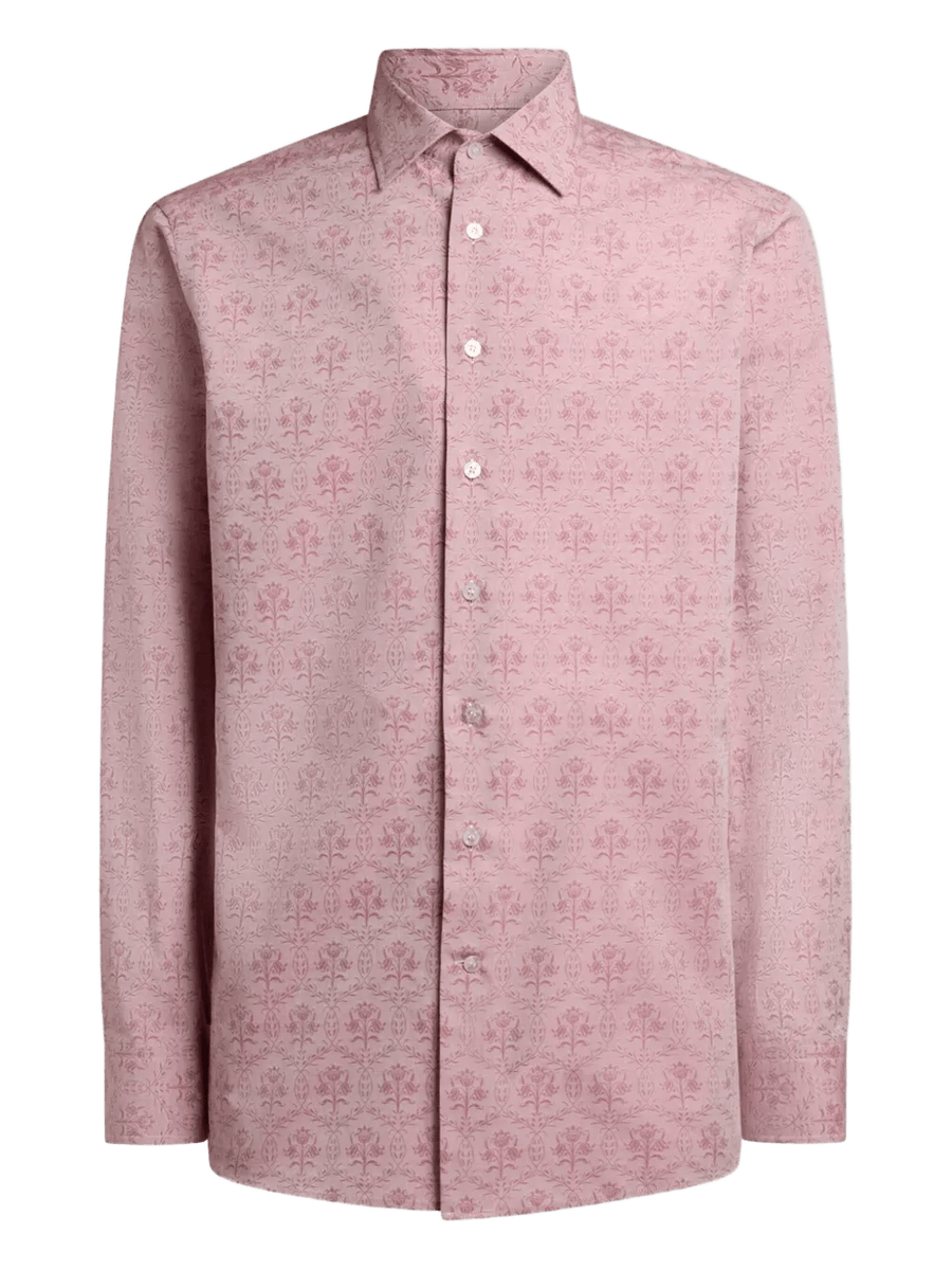 Jacquard Floral Buttoned Shirt