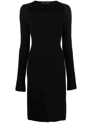 Proenza Schouler Textured Knit Dress Black Size L New New