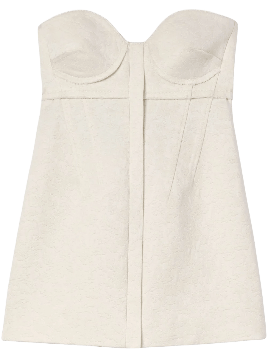 Patterned-Jacquard Bustier Top